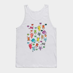 pattern with goats and frogs Tank Top